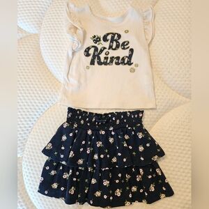 The Children's Place Be Kind Top and Floral Skort Set